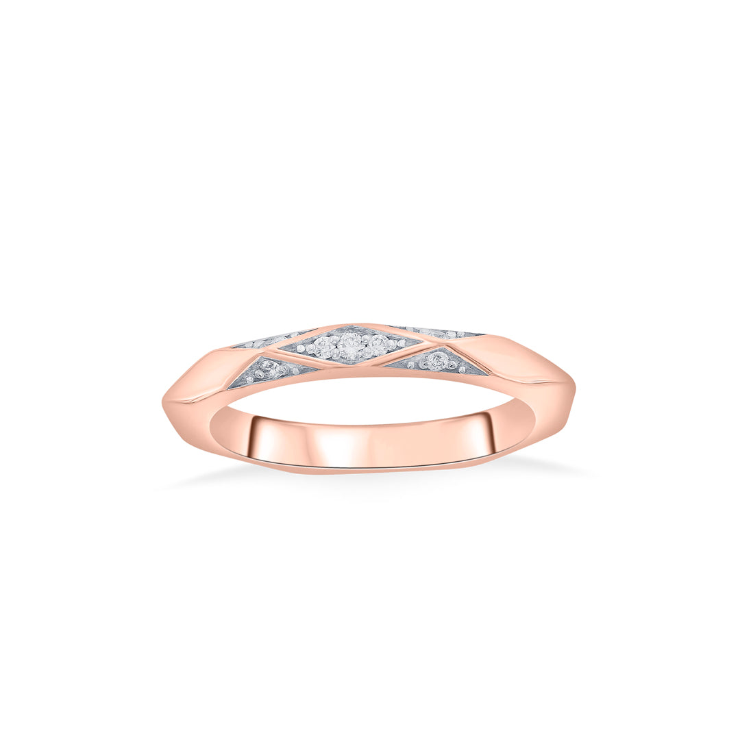 bright edge fashion rose gold diamond rings