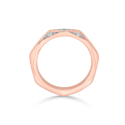 Bright Edge Fashion Rose Gold Diamond Ring