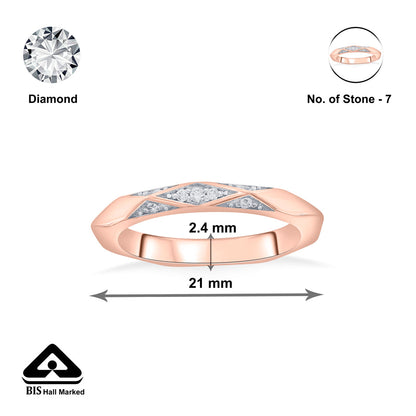 Bright Edge Fashion Rose Gold Diamond Ring