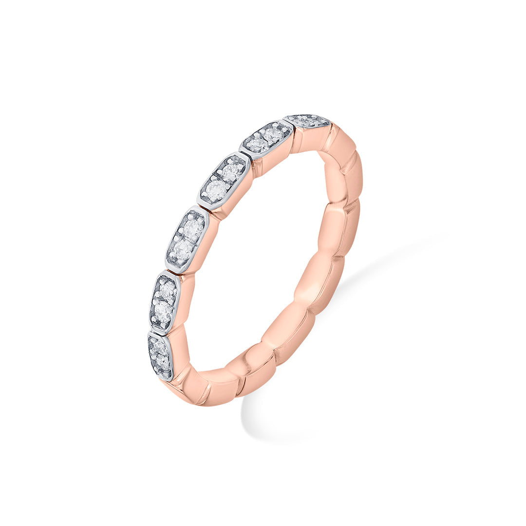 bright links casual rose gold diamond ring