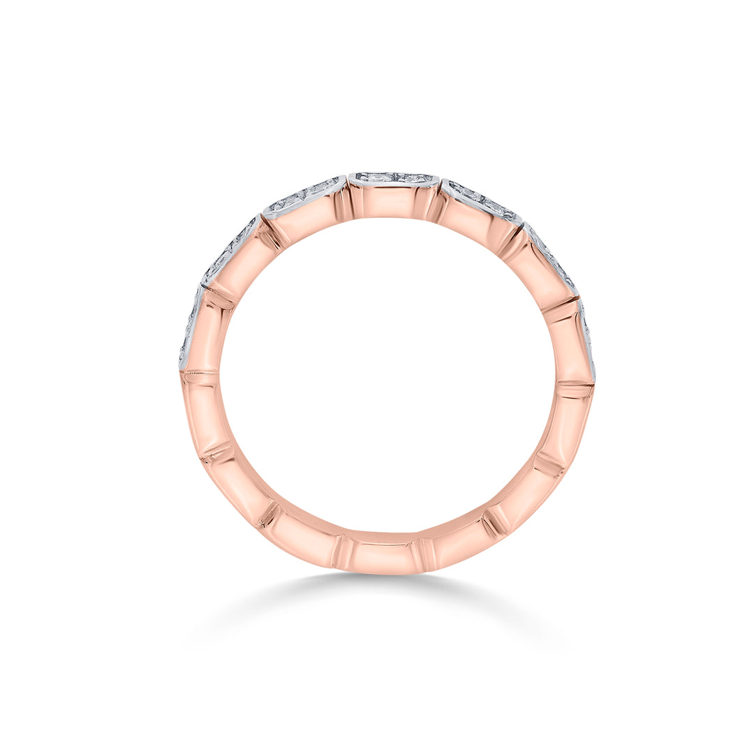 bright links casual rose gold diamond ring