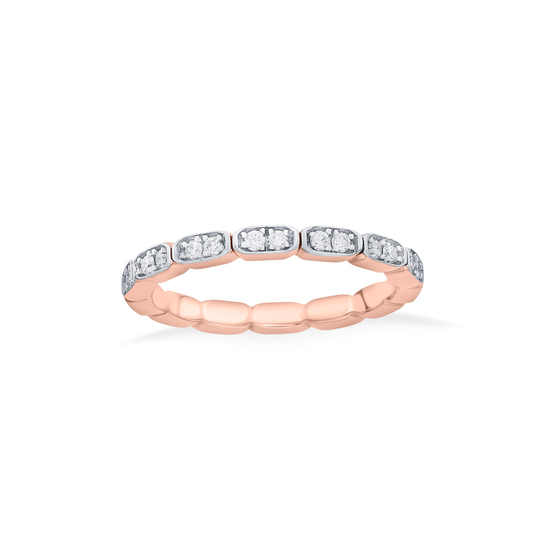 bright links casual rose gold diamond ring