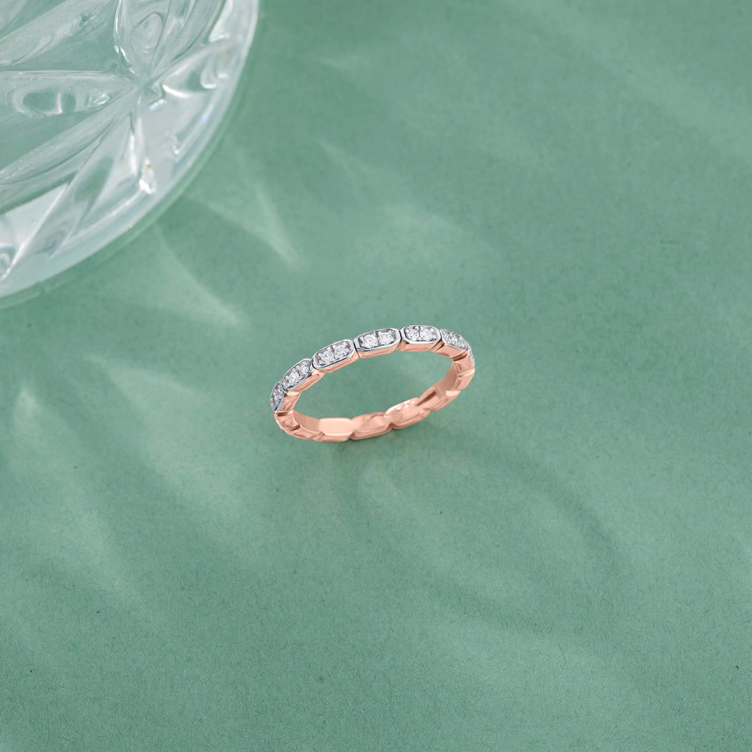 bright links casual rose gold diamond ring