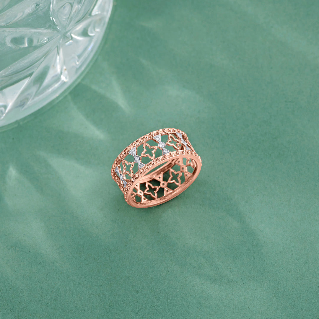 Bright Shrine Cocktail Rose Gold Diamond Ring
