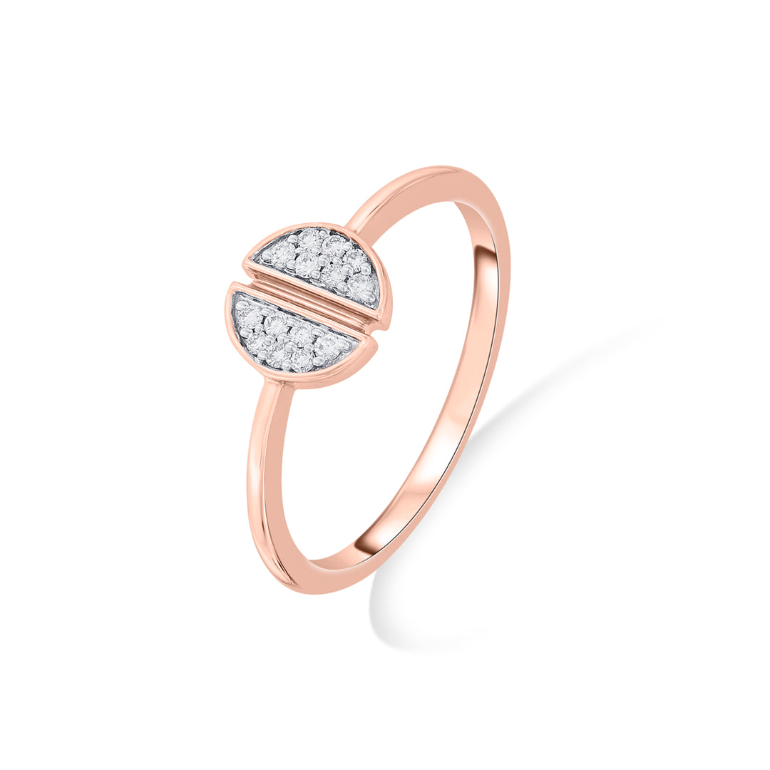 split stone casual rose gold diamond ring