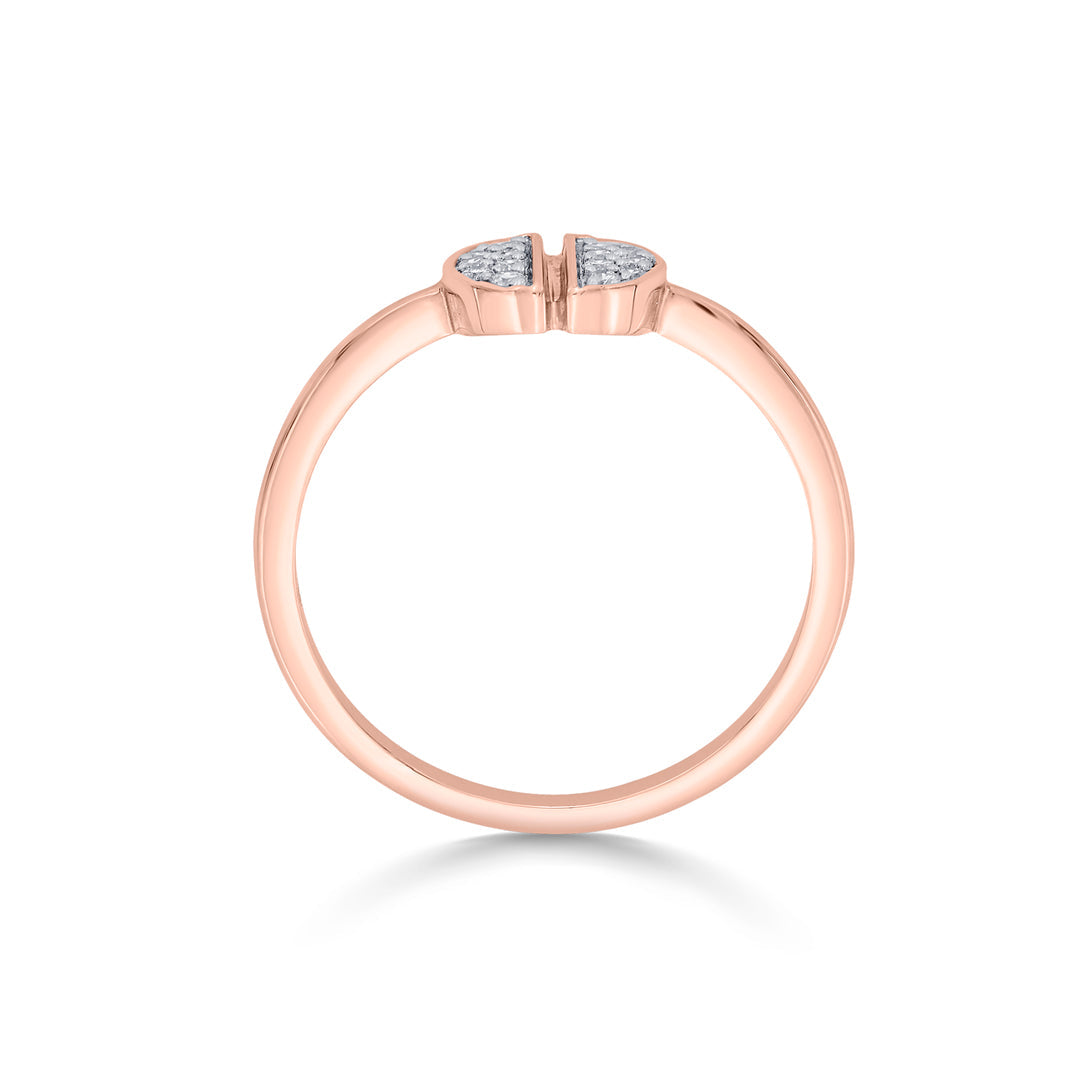 split stone casual rose gold diamond ring