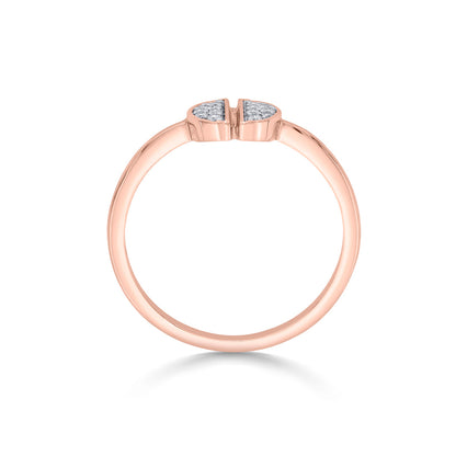 Split Stone Casual Rose Gold Diamond Ring