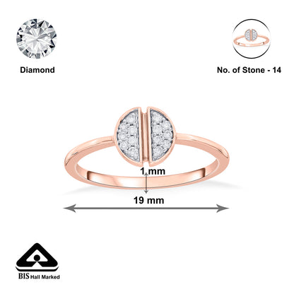 Split Stone Casual Rose Gold Diamond Ring