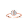 Split Stone Casual Rose Gold Diamond Rings