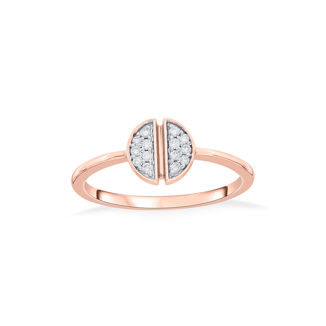 split stone casual rose gold diamond ring