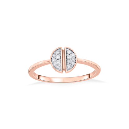 Split Stone Casual Rose Gold Diamond Ring