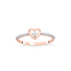 Heart Core Casual Rose Gold Diamond Rings
