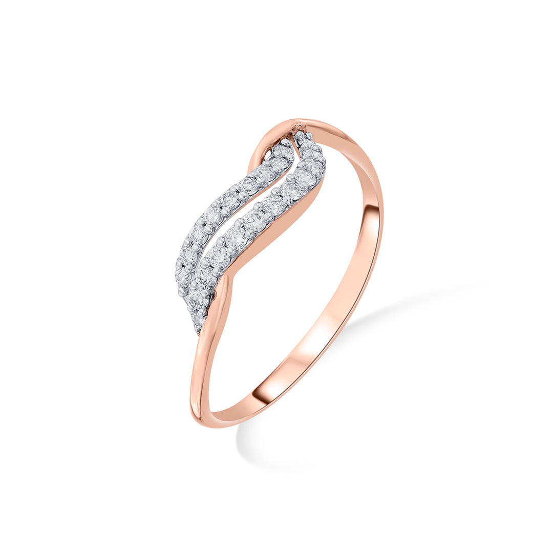 entwined flow fashion rose gold diamond ring