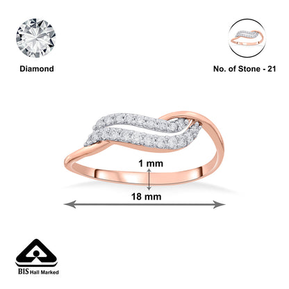 Entwined Flow Fashion Rose Gold Diamond Ring