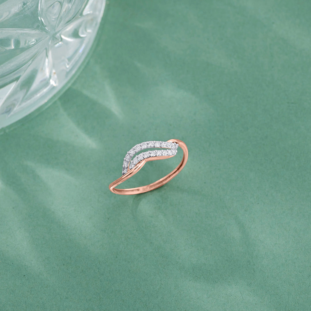 Entwined Flow Fashion Rose Gold Diamond Ring