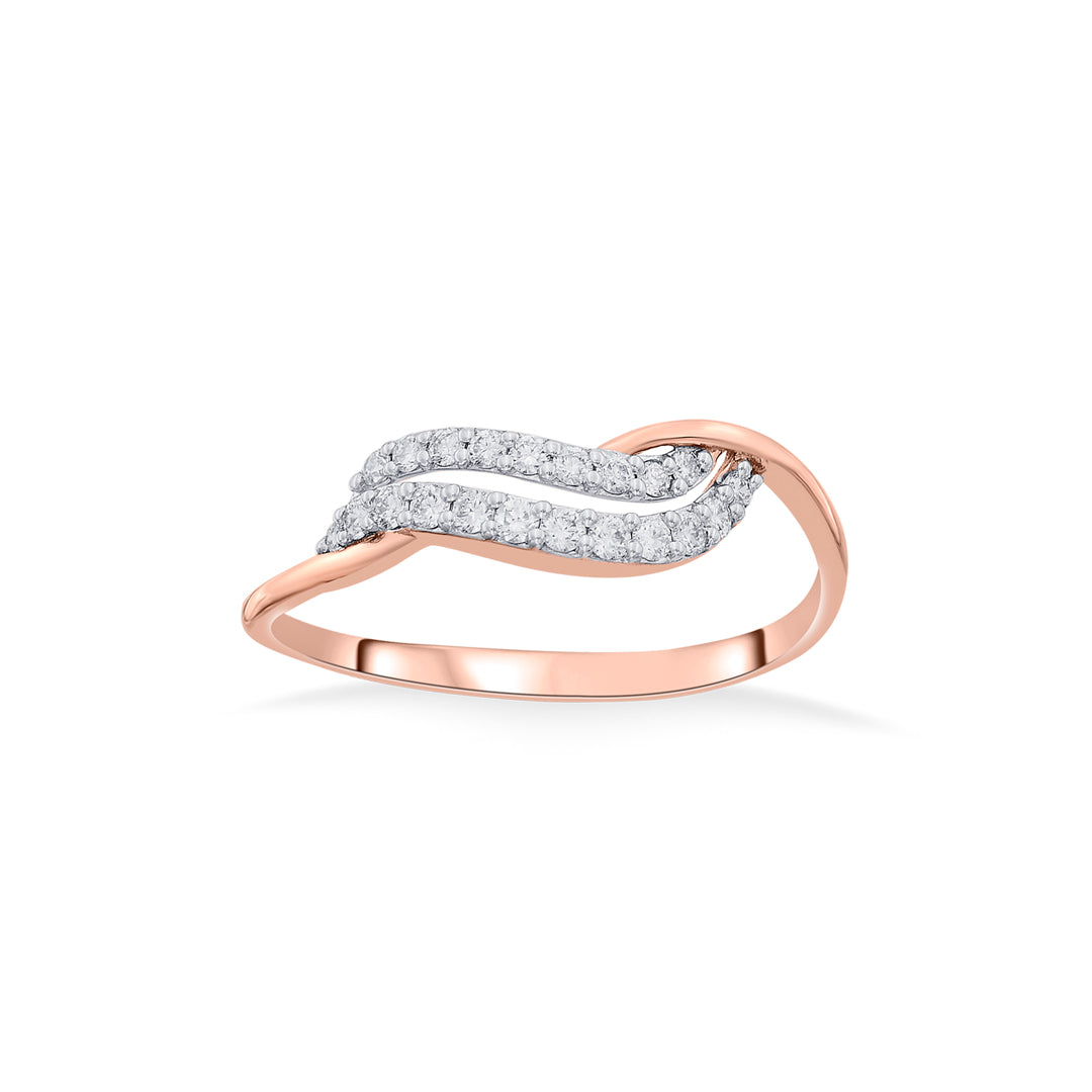 entwined flow fashion rose gold diamond ring