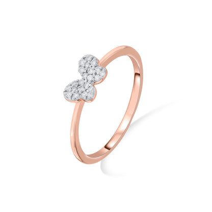 Glowing Butterfly Fashion Rose Gold Diamond Ring