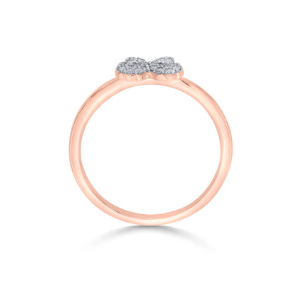 Glowing Butterfly Fashion Rose Gold Diamond Ring