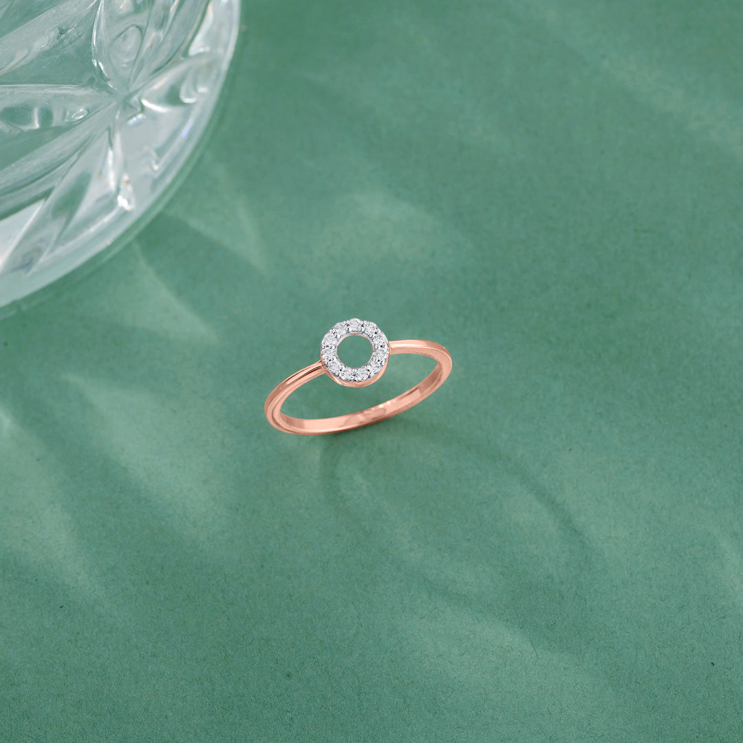 forever circle casual rose gold diamond ring