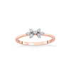 Twin Trillium Casual Rose Gold Diamond Rings