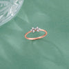 Twin Trillium Casual Rose Gold Diamond Ring
