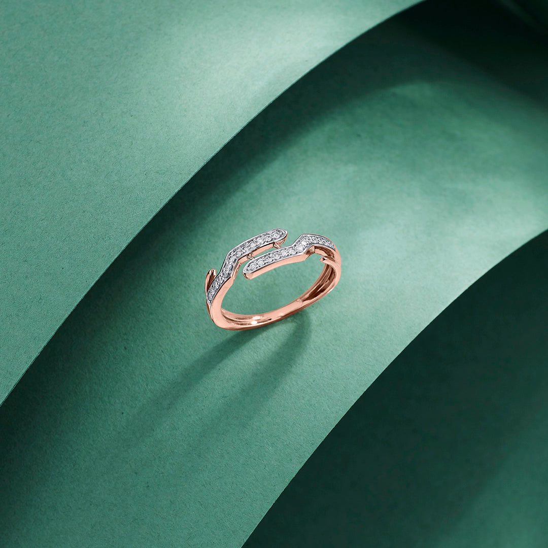 Linked Embrace Cocktail Diamond Ring