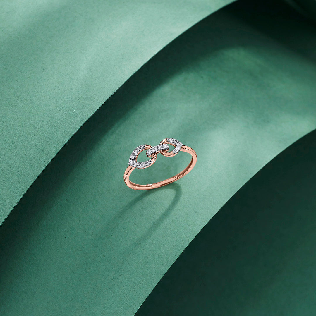 Linked Pair Fashion Diamond Ring