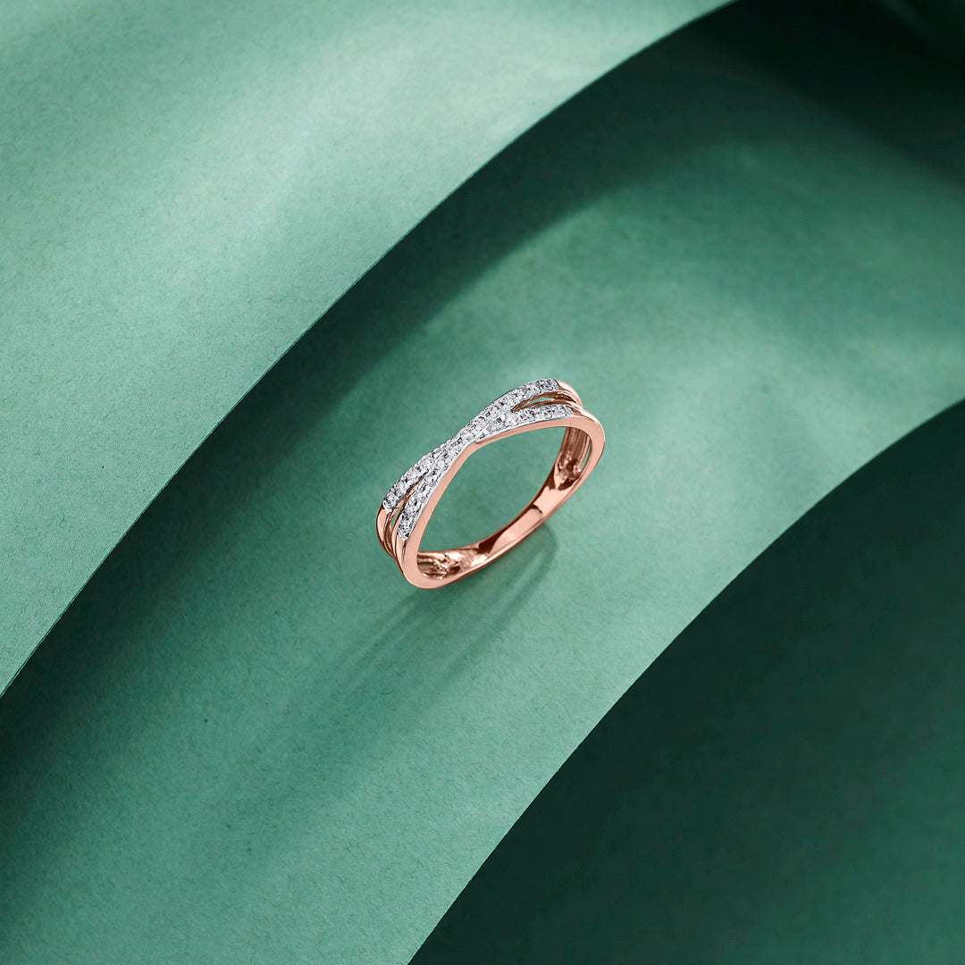 Cross Twist Fashion Diamond Ring