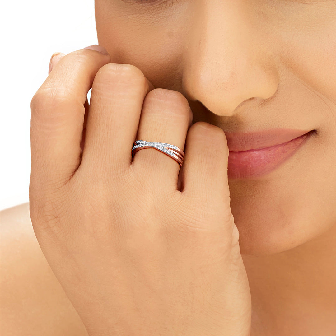 Cross Twist Fashion Diamond Ring