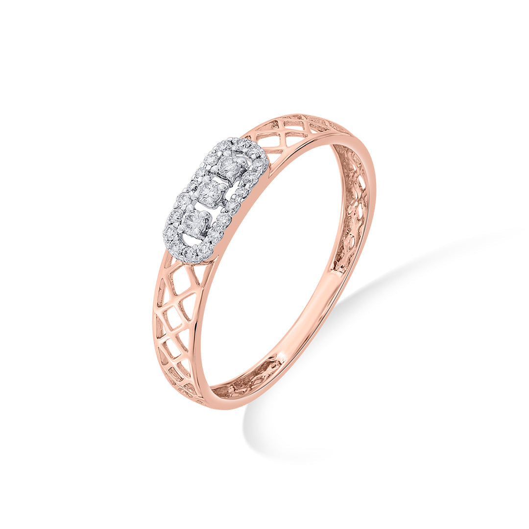 mesh forme cocktail diamond ring