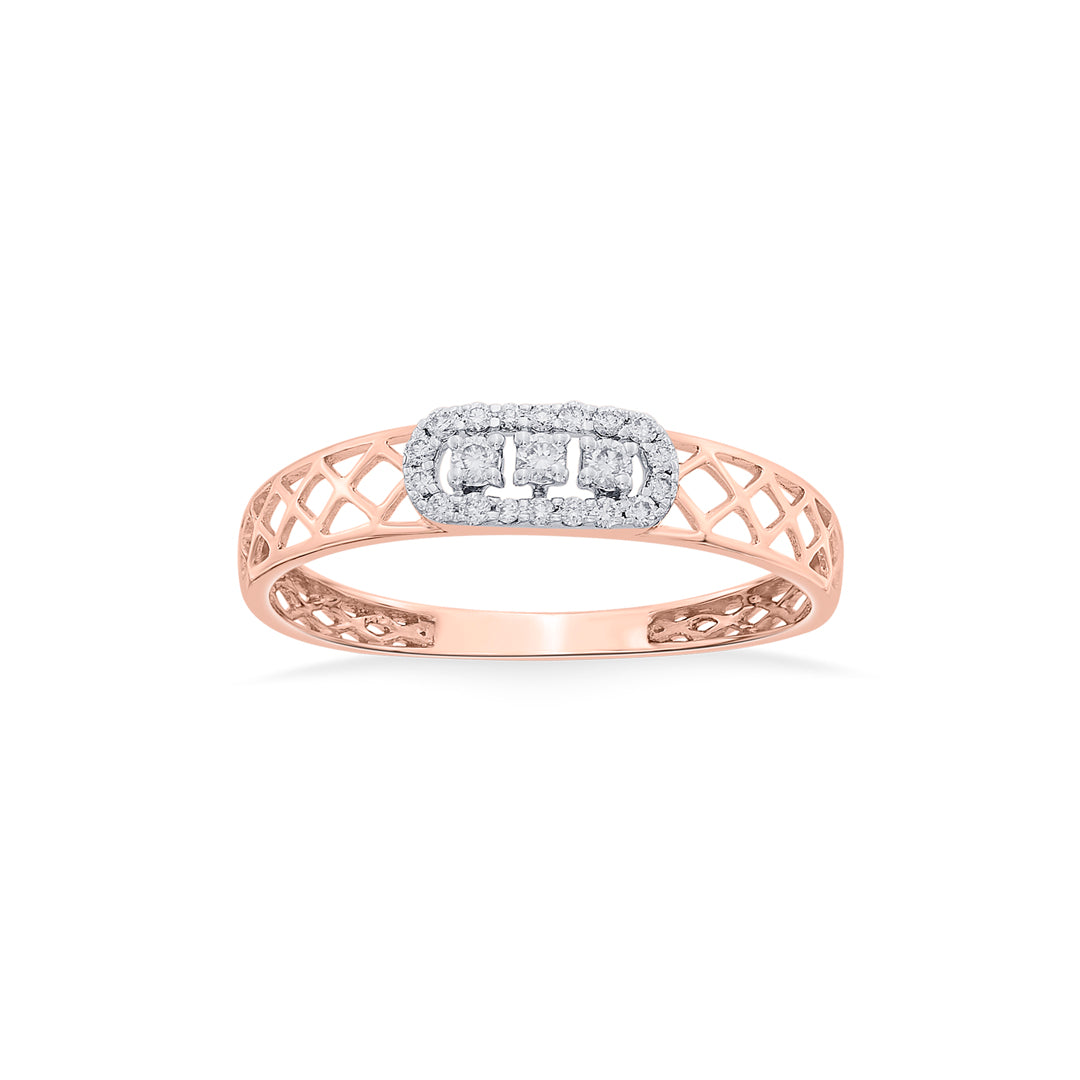 mesh forme cocktail diamond ring
