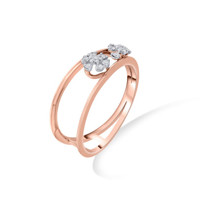 Linked Twin Cocktail Diamond Ring