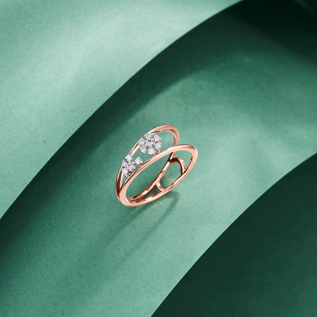Linked Twin Cocktail Diamond Ring