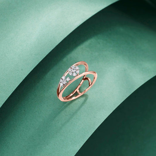 Linked Twin Cocktail Diamond Ring