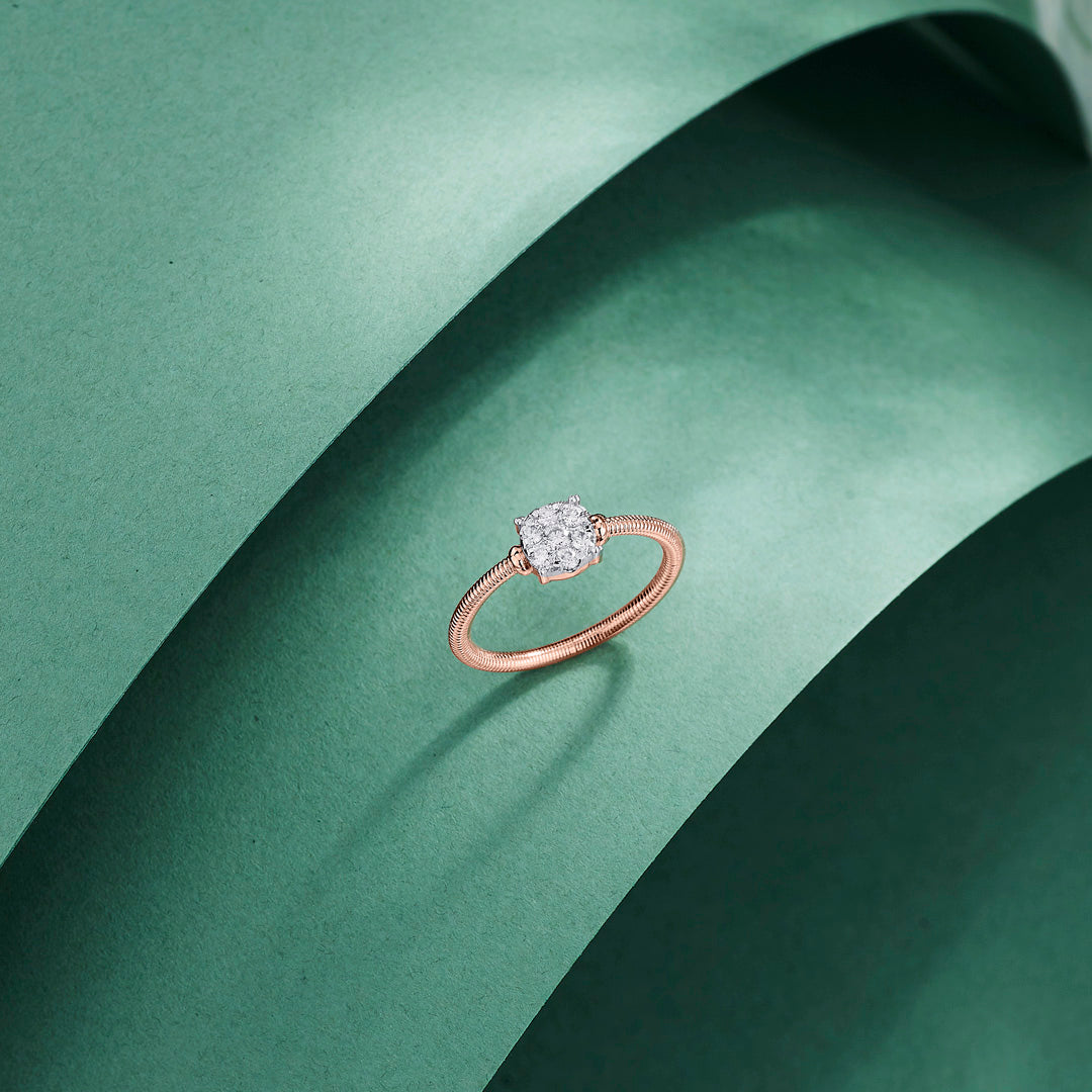 Stone Stud Casual Diamond Ring