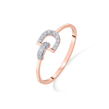 D Glowing Fashion Rose Gold Diamond Ring
