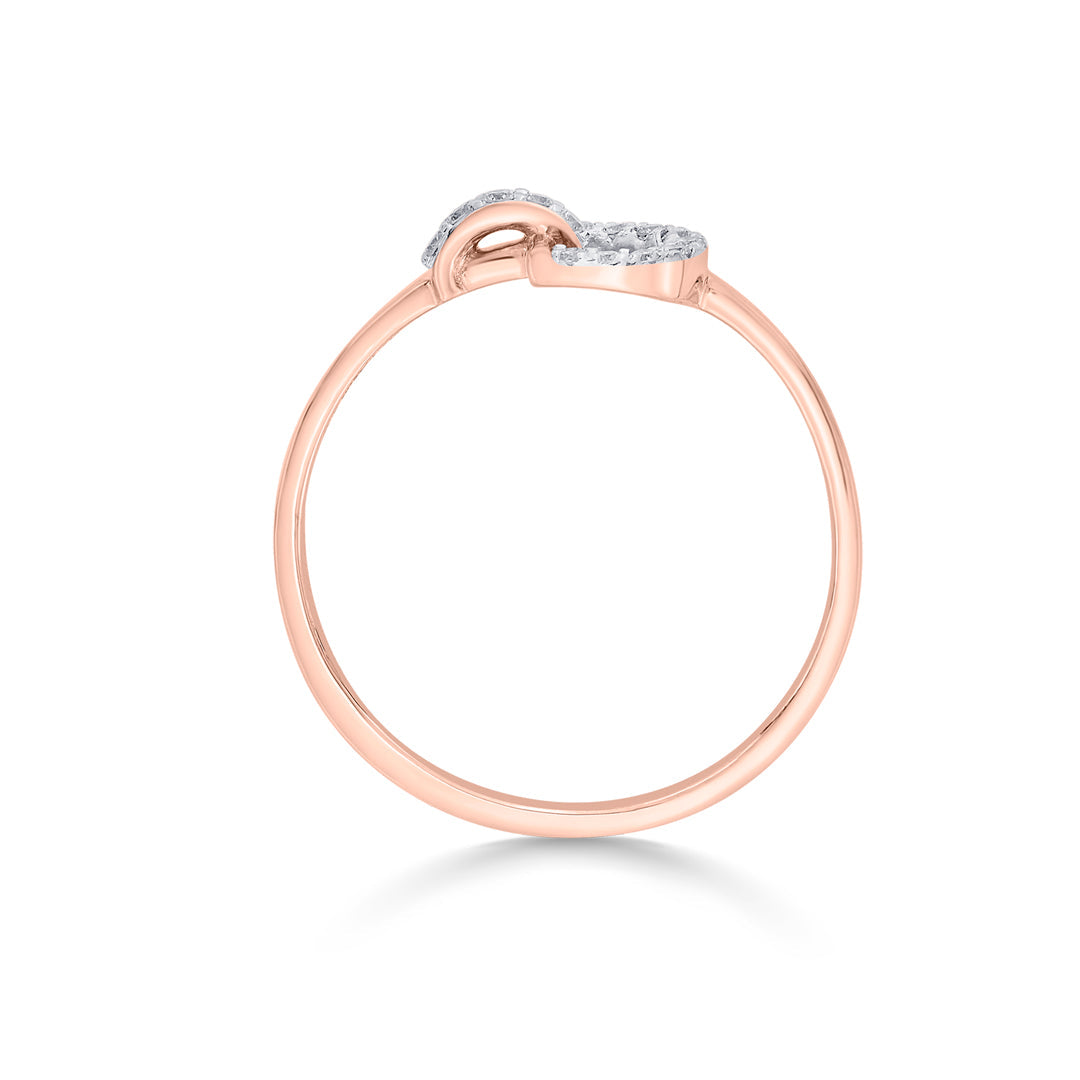 d glowing fashion rose gold diamond ring