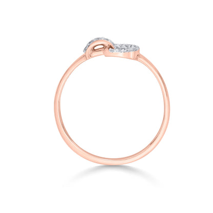 D Glowing Fashion Rose Gold Diamond Ring