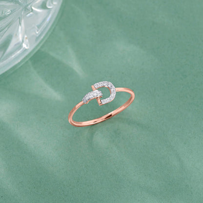 D Glowing Fashion Rose Gold Diamond Ring