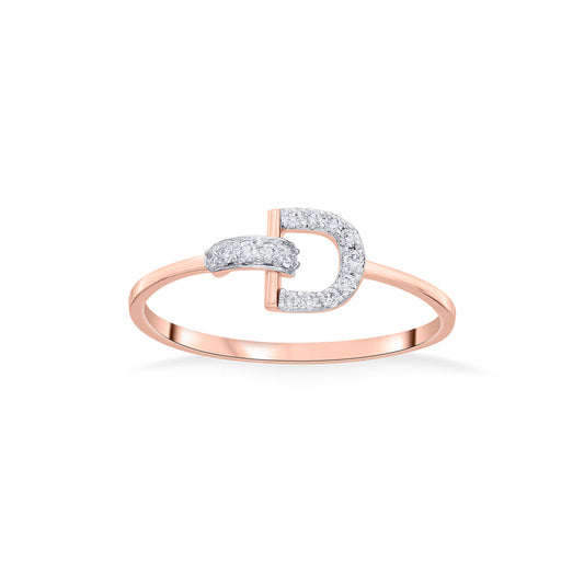 D Glowing Fashion Rose Gold Diamond Rings