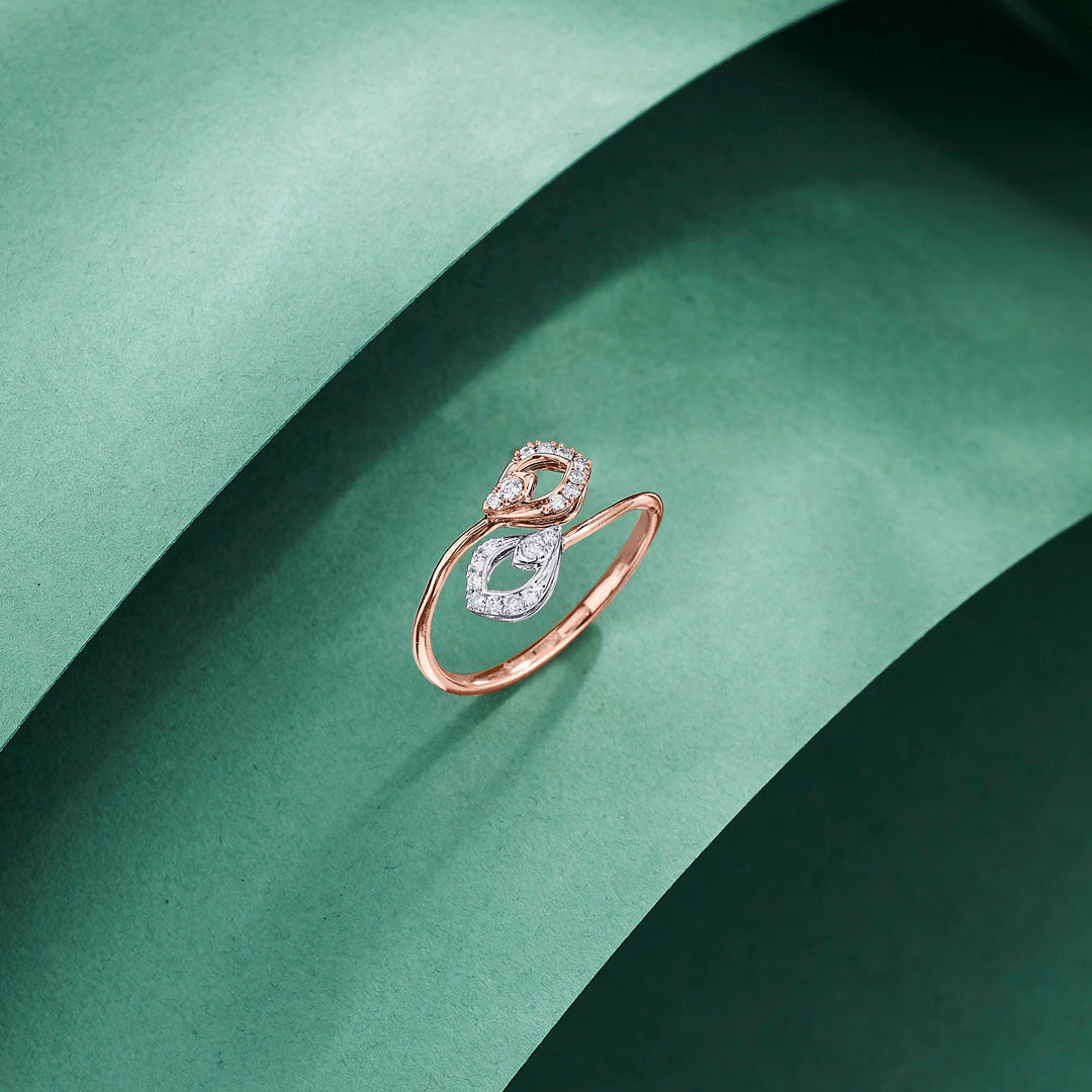 Twin Petals Cocktail Diamond Ring