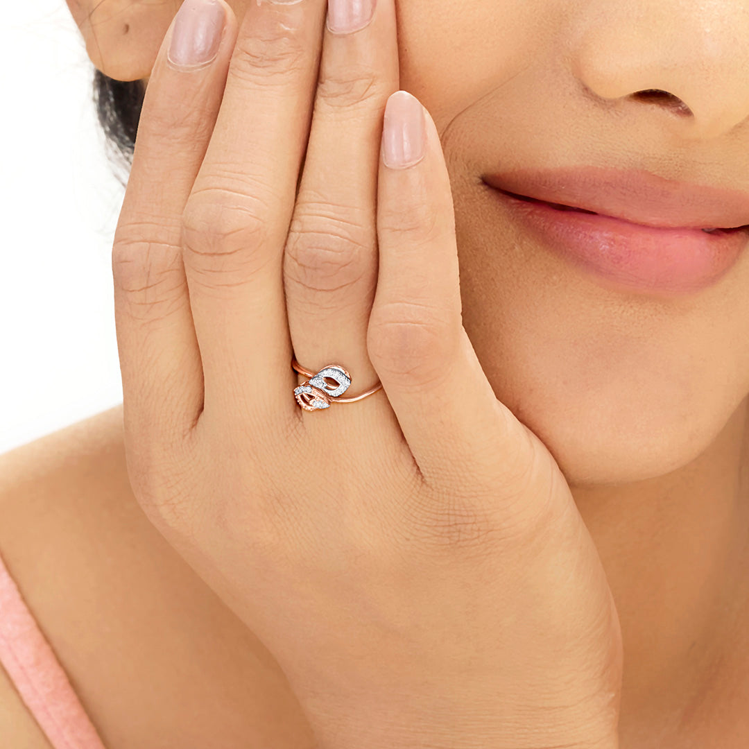 Twin Petals Cocktail Diamond Ring