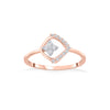 Blooming Square Casual Rose Gold Diamond Rings