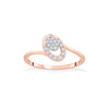 Oval Tilt Fashion Rose Gold Diamond Rings