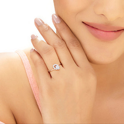 Oval Tilt Fashion Rose Gold Diamond Ring