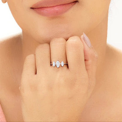 TriStudded Glow Fashion Rose Gold Diamond Ring