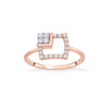 Bright Corner Squared Fashion Rose Gold Diamond Rings