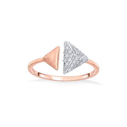 Twin Triangles Fashion Rose Gold Diamond Ring
