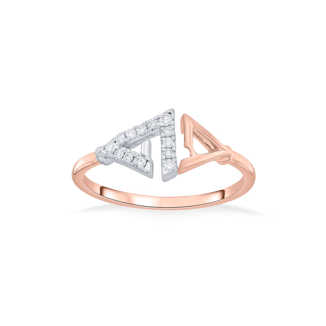 linked prismous glow fashion rose gold diamond ring