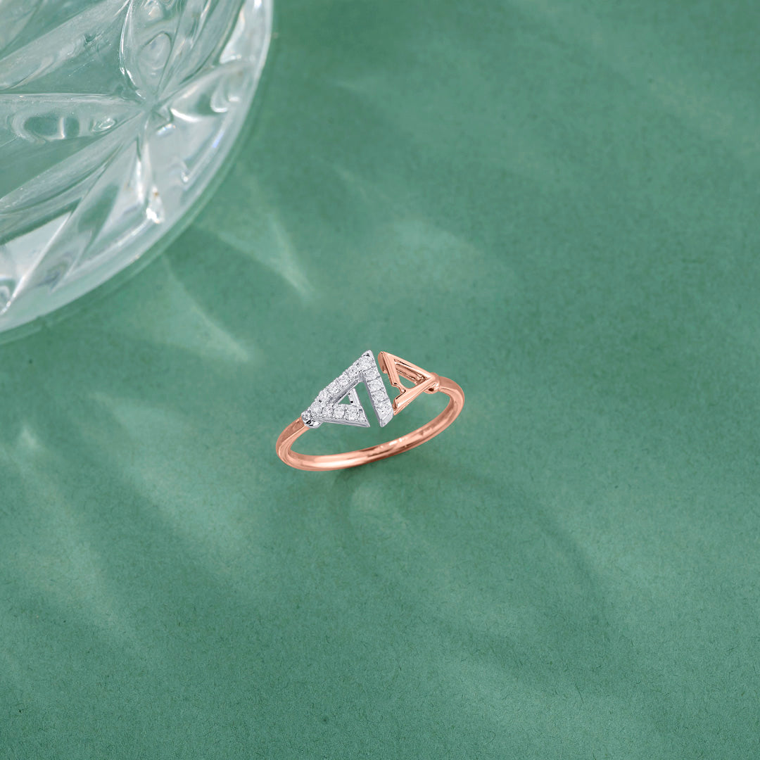 linked prismous glow fashion rose gold diamond ring